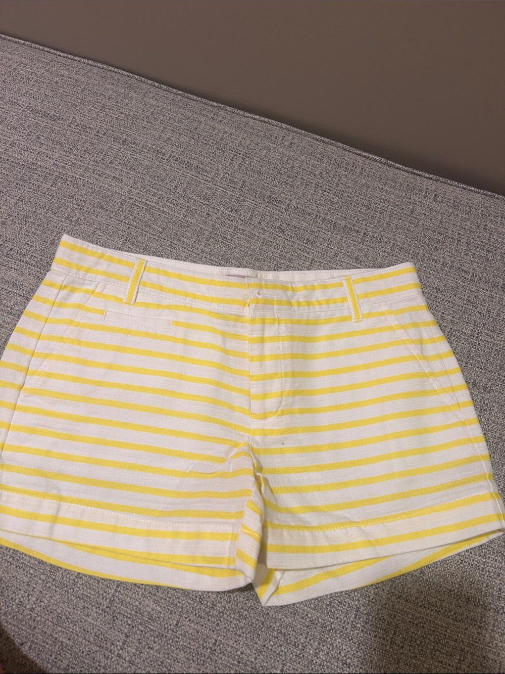 GAP Yellow and White Striped Bermuda Shorts